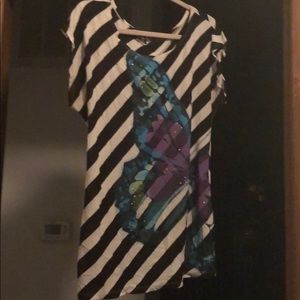 Striped butterfly top